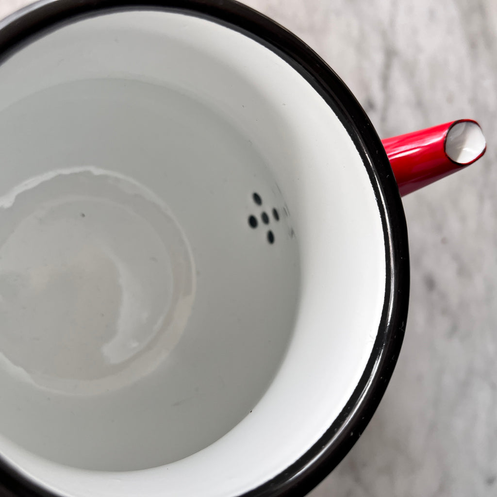 Tetera enlozada roja para té medio litro