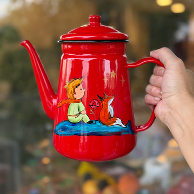 Tetera Principito enlozada tipo cafetera