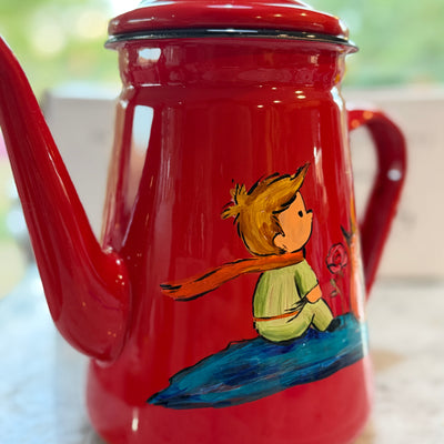 Tetera Principito enlozada tipo cafetera