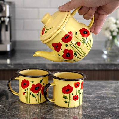 Set enlozado amapolas