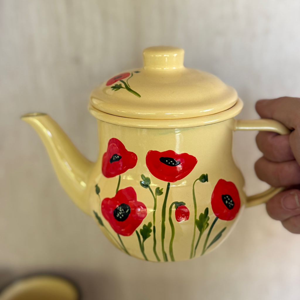 Set enlozado amapolas