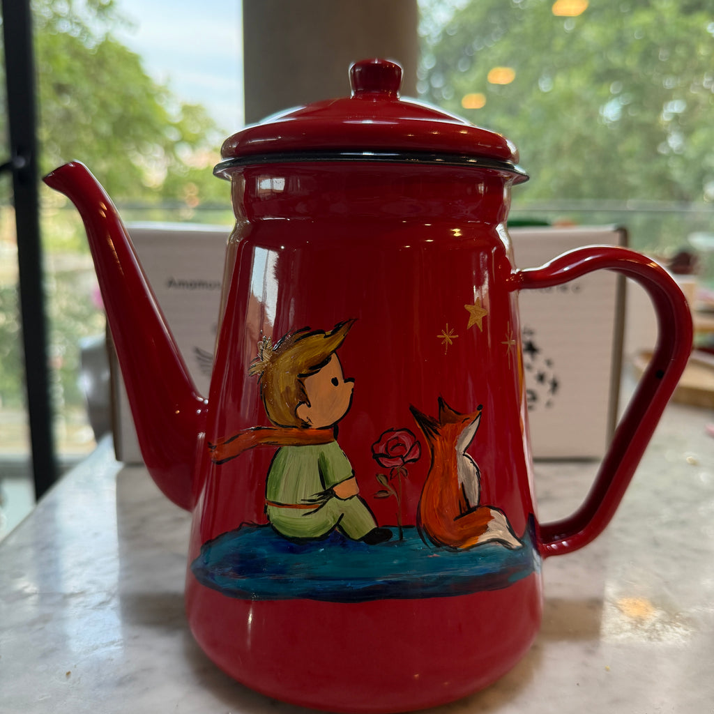 Tetera Principito enlozada tipo cafetera