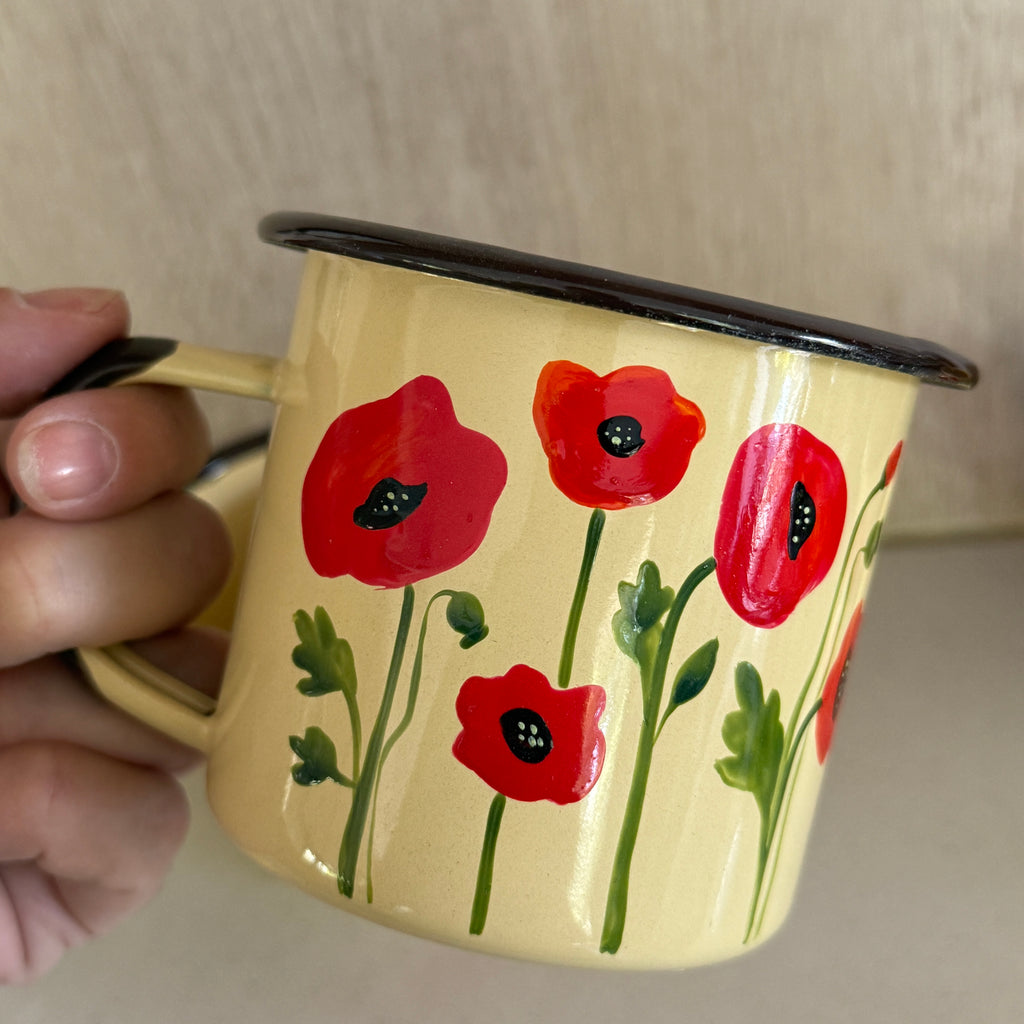 Set enlozado amapolas