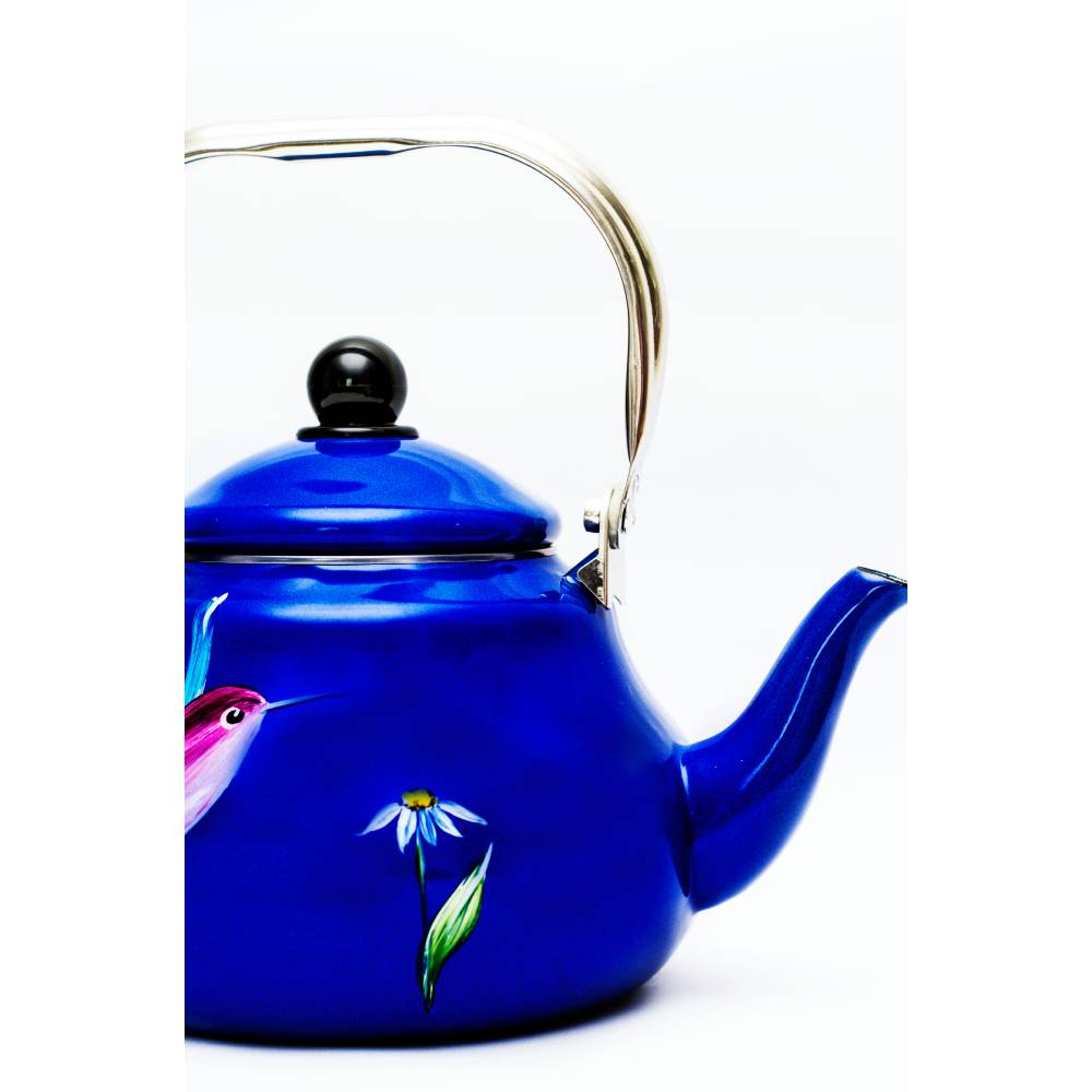 Tetera enlozada azul oscura  para agua