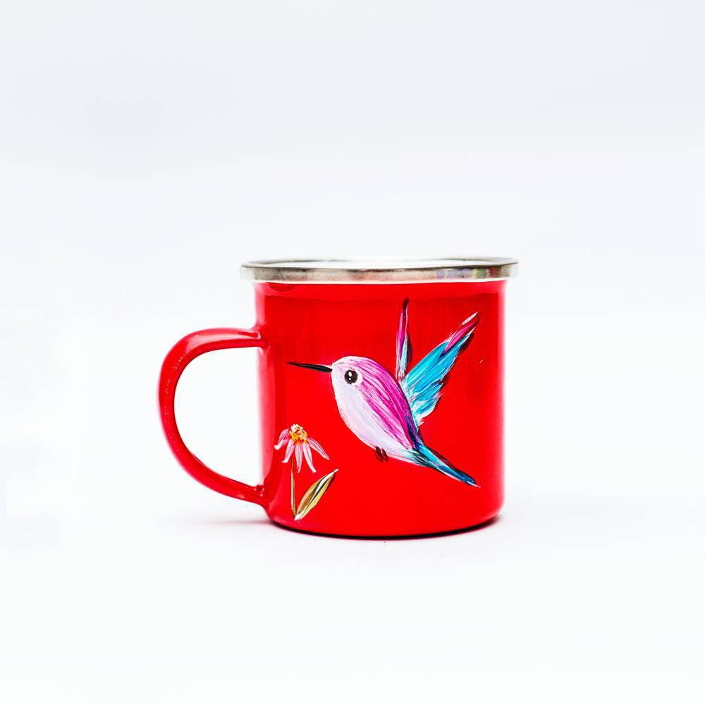 Jarro enlozado rojo 150 ml Colibrí
