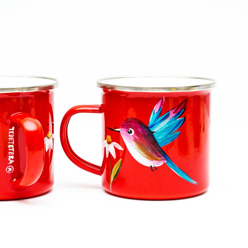 Jarro enlozado rojo 300 ml Colibrí