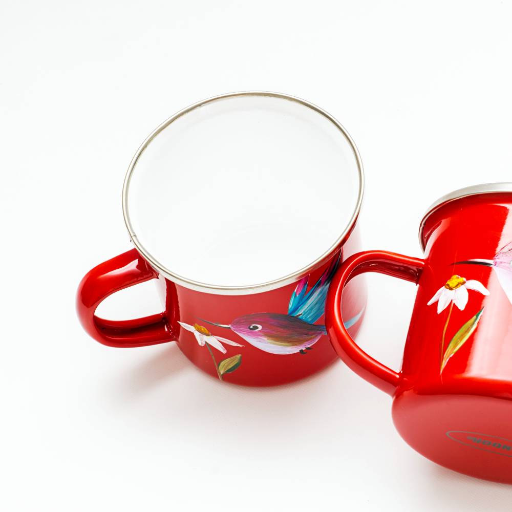 Jarro enlozado rojo 300 ml Colibrí