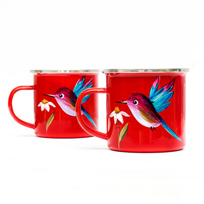 Jarro enlozado rojo 300 ml Colibrí