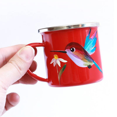 Jarro enlozado rojo 150 ml Colibrí