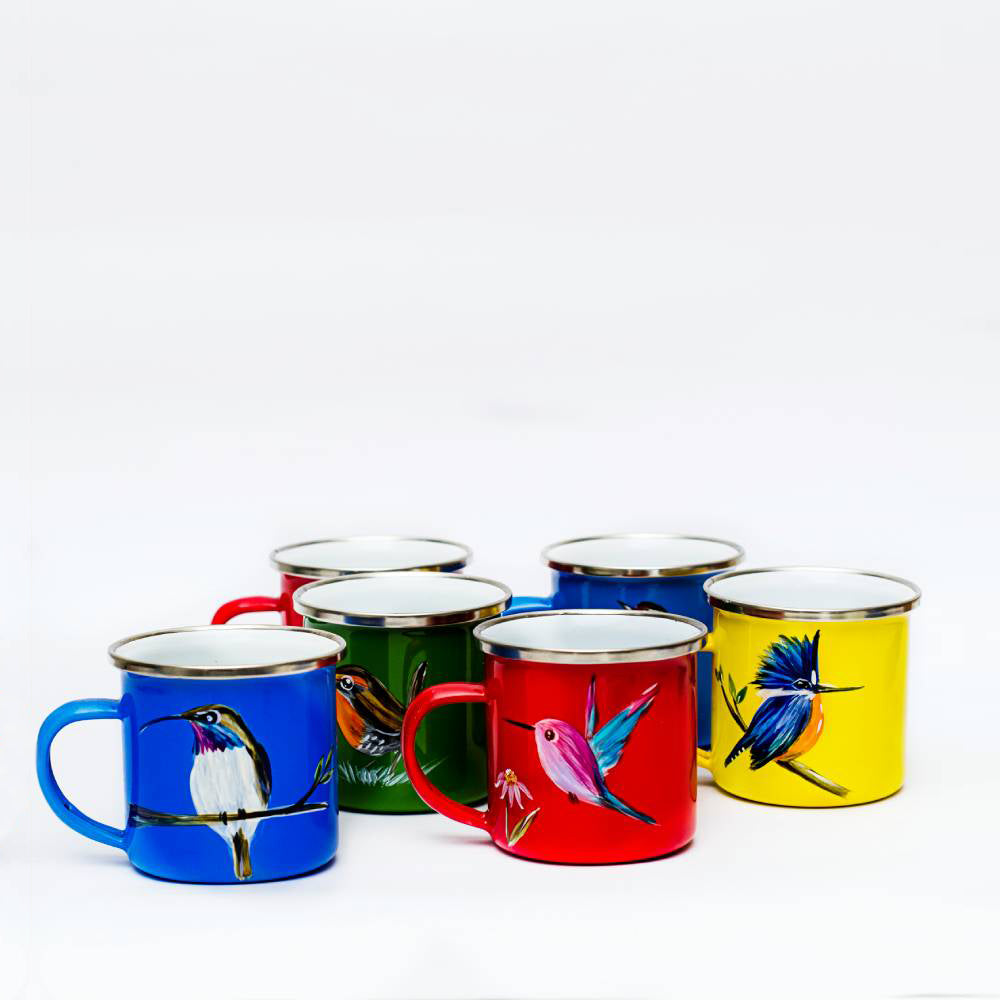 Jarro celeste enlozado 150 ml Picaflor de Arica